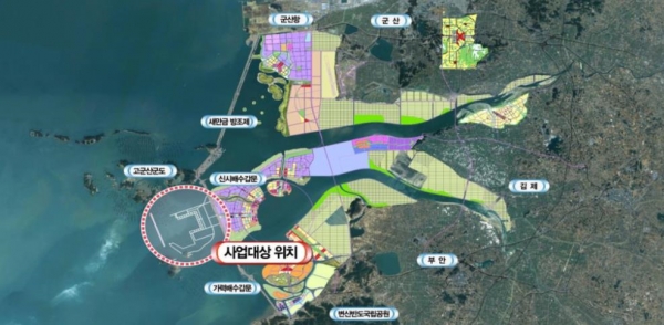 새만금신항 진입도로 개설사업 계획평면도 /해양수산부